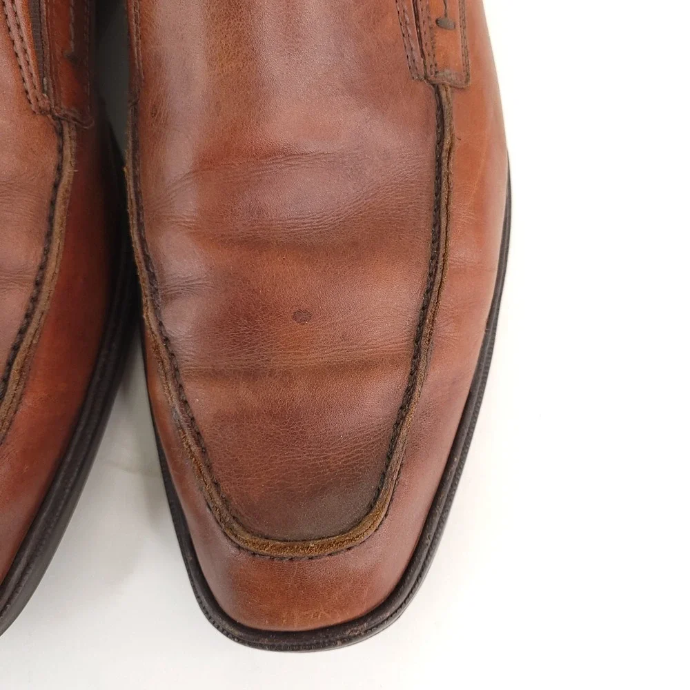 Ecco Shock Point Casual Loafers Mens ‎ EU 46 US 12 Brown Leather Shoes